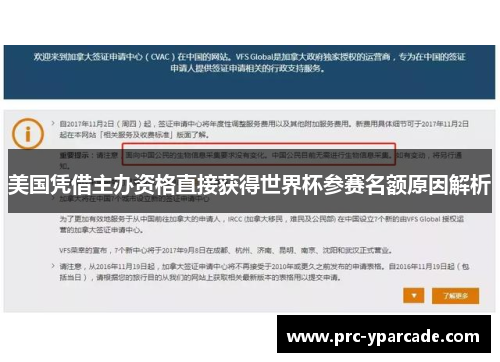 美国凭借主办资格直接获得世界杯参赛名额原因解析